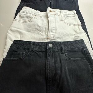 Hollister Bundle! WhiteJeans Shorts (25)Black Skinny Jeans (24) Black Skirt (28)
